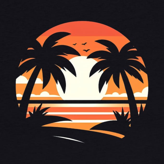 Palm Tree Sunset by JohnTy